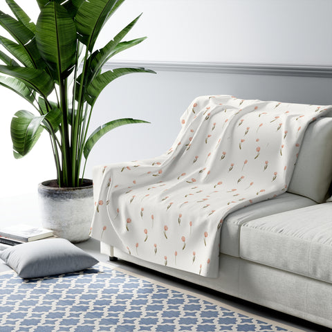 Cozy Floral Sherpa Fleece Blanket, Soft Throw for Home Decor, Perfect Gift for Weddings, Birthdays, Housewarming, Nursery