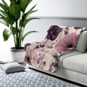 Floral Sherpa Fleece Blanket - Cozy Throw for Home Decor, Gift for Her, Wedding Blanket, Soft Sofa Cover, Nature Vibes