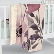 Floral Sherpa Fleece Blanket - Cozy Throw for Home Decor, Gift for Her, Wedding Blanket, Soft Sofa Cover, Nature Vibes