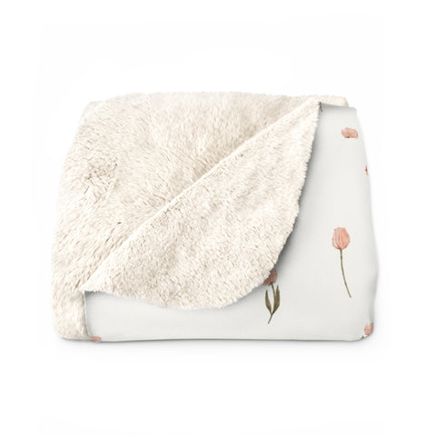 Cozy Floral Sherpa Fleece Blanket, Soft Throw for Home Decor, Perfect Gift for Weddings, Birthdays, Housewarming, Nursery