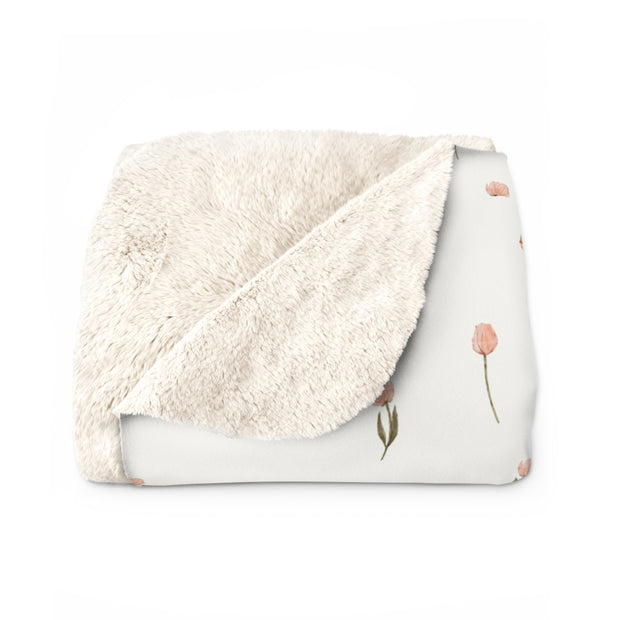 Cozy Floral Sherpa Fleece Blanket, Soft Throw for Home Decor, Perfect Gift for Weddings, Birthdays, Housewarming, Nursery