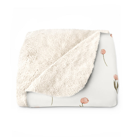 Cozy Floral Sherpa Fleece Blanket, Soft Throw for Home Decor, Perfect Gift for Weddings, Birthdays, Housewarming, Nursery