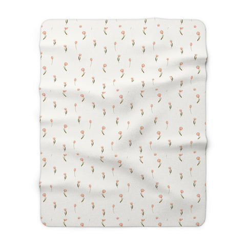 Cozy Floral Sherpa Fleece Blanket, Soft Throw for Home Decor, Perfect Gift for Weddings, Birthdays, Housewarming, Nursery