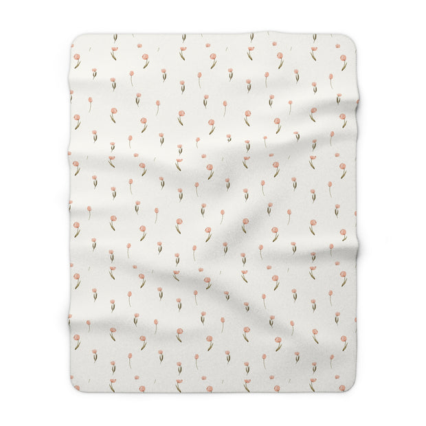 Cozy Floral Sherpa Fleece Blanket, Soft Throw for Home Decor, Perfect Gift for Weddings, Birthdays, Housewarming, Nursery
