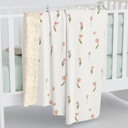 Cozy Floral Sherpa Fleece Blanket, Soft Throw for Home Decor, Perfect Gift for Weddings, Birthdays, Housewarming, Nursery