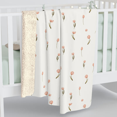 Cozy Floral Sherpa Fleece Blanket, Soft Throw for Home Decor, Perfect Gift for Weddings, Birthdays, Housewarming, Nursery