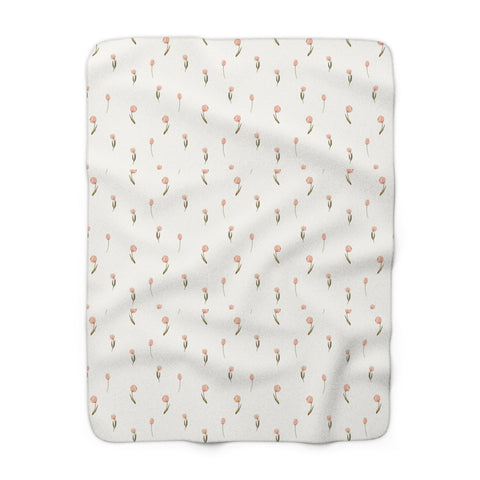 Cozy Floral Sherpa Fleece Blanket, Soft Throw for Home Decor, Perfect Gift for Weddings, Birthdays, Housewarming, Nursery