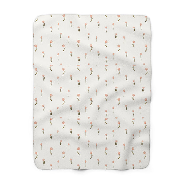 Cozy Floral Sherpa Fleece Blanket, Soft Throw for Home Decor, Perfect Gift for Weddings, Birthdays, Housewarming, Nursery