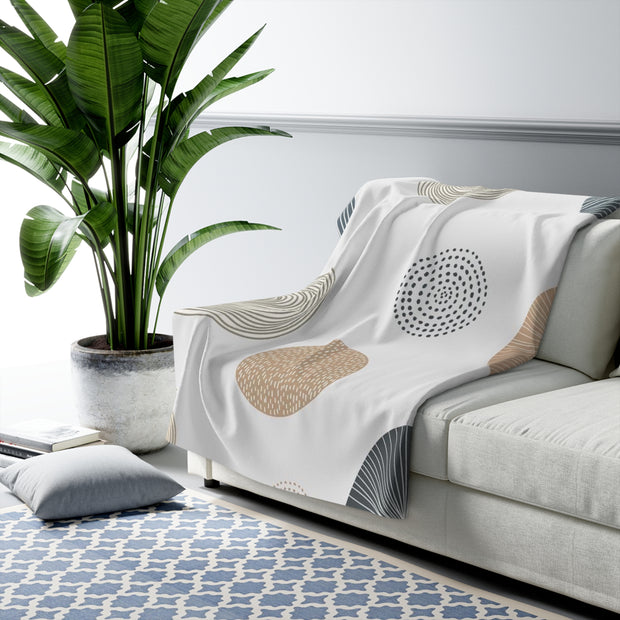 Cozy Sherpa Fleece Blanket with Modern Pattern, Soft Throw, Decorative Blanket, Gift for Home, Warm for Winter, Snuggle Time