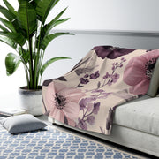Floral Sherpa Fleece Blanket - Cozy Throw for Home Decor, Gift for Her, Wedding Blanket, Soft Sofa Cover, Nature Vibes